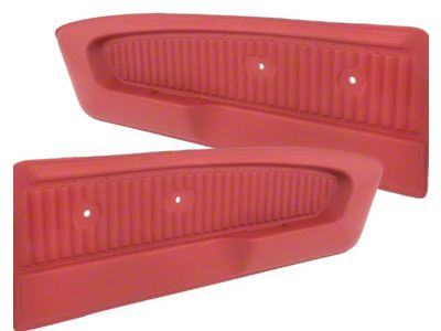 Deluxe Interior Pony Vinyl Door Panels; Red (1965 Mustang)