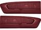 Deluxe Interior Pony Vinyl Door Panels; Red (1966 Mustang)