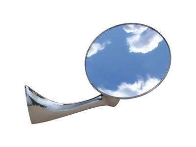 Door Mirror; Chrome; Driver Side (71-73 Mustang)