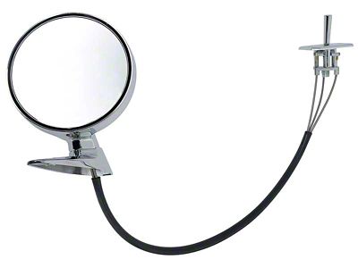 Door Mirror; Chrome; Driver Side (64-66 Mustang)