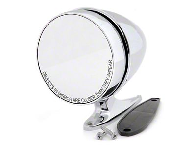 Exterior Bullet Mirror; Long Base; Passenger Side (65-68 Mustang)