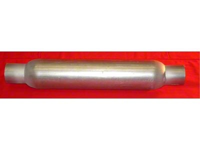 Flowpack Aluminized 18-Inch Straight Muffler; 2-1/2-Inch Inlet/Outlet (Universal; Some Adaptation May Be Required)