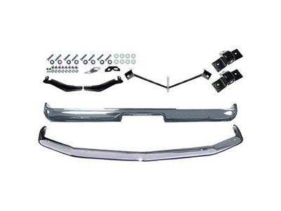 Front and Rear Bumper Kit; Chrome (67-68 Mustang)