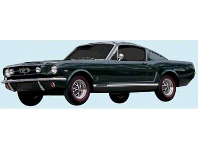 GT Side Stripe Kit; Black (64-66 Mustang GT)