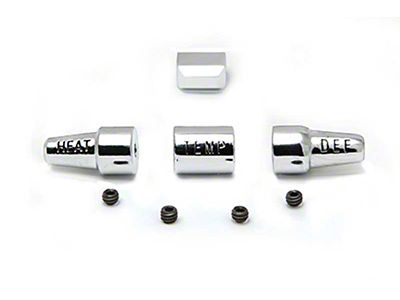 Heater Control Knob Set; Chrome (64-66 Mustang)