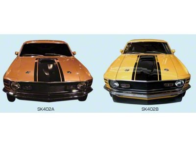 Hood Stencil, Deck and Engine Numbers Kit; Black (1970 Mustang Mach 1 w/o Shaker Hood)