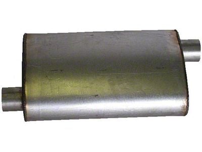 HPM Welded Turbo Offset/Center Muffler; 2.50-Inch Inlet/Outlet (Universal; Some Adaptation May Be Required)