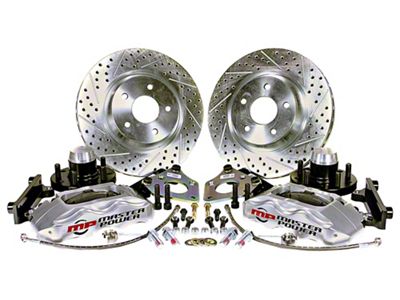 Master Power Brakes Pro Driver Series Front Disc Brake Conversion Kit; Clear Billet Aluminum Calipers (70-73 Mustang w/ OE Disc Brakes)