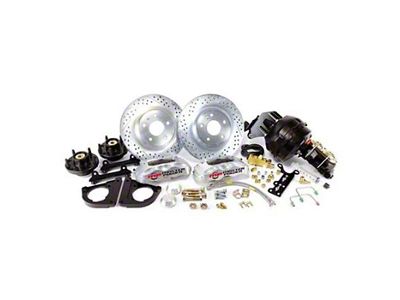 Master Power Brakes Pro Driver Series Power Front Disc Brake Conversion Kit; Clear Billet Aluminum Calipers (68-69 Mustang w/ Manual Transmission & OE Disc Brakes)