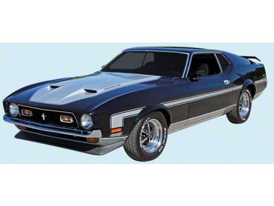 Rally Stripe Kit; Silver (71-73 Mustang Mach 1)