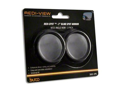 Redi-Spot Blind Spot Mirrors; 2-Inch (Universal; Some Adaptation May Be Required)