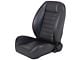 TMI Cruiser Collection Low Back Bucket Seats; Black Madrid Vinyl with White Stitching (Universal; Some Adaptation May Be Required)