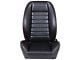 TMI Cruiser Collection Low Back Bucket Seats; Black Madrid Vinyl with White Stitching (Universal; Some Adaptation May Be Required)