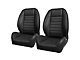 TMI Pro-Series Universal Sport Low Back Seats; Black Madrid Vinyl with Black Stitching (Universal; Some Adaptation May Be Required)