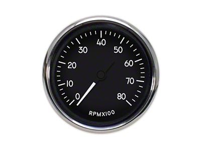 New Vintage USA 1940 Series Tachometer; 8K; Black; 3-3/8-Inch (Universal; Some Adaptation May Be Required)