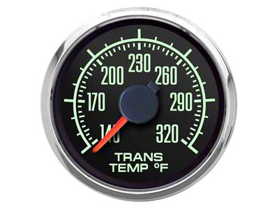 New Vintage USA 1969 Series Transmission Temperature Gauge; 2-1/16-Inch (Universal; Some Adaptation May Be Required)