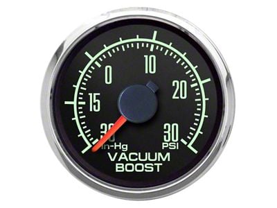 New Vintage USA 1969 Series Vacuum Boost Gauge; 2-1/16-Inch (Universal; Some Adaptation May Be Required)