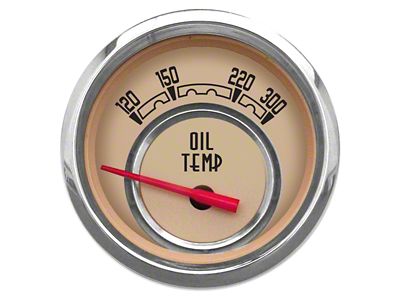 New Vintage USA Woodward Series Oil Temperature Gauge; Beige; 2-1/16-Inch (Universal; Some Adaptation May Be Required)