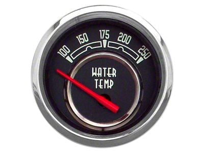 New Vintage USA Woodward Series Water Temperature Gauge; Black; 2-1/16-Inch (Universal; Some Adaptation May Be Required)