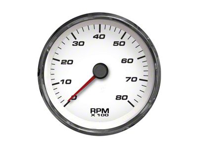 New Vintage USA Performance Series Tachometer; 8K; White; 4-3/8-Inch (Universal; Some Adaptation May Be Required)