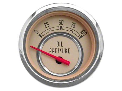 New Vintage USA Woodward Series Oil Pressure Gauge; 0-100 PSI; Beige; 2-1/16-Inch (Universal; Some Adaptation May Be Required)