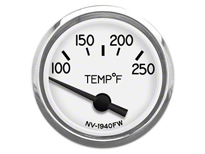 New Vintage USA 1940 Series Water Temperature Gauge with Sender; White; 2-1/16-Inch (Universal; Some Adaptation May Be Required)