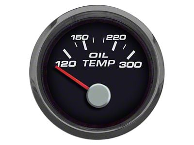 New Vintage USA Performance Series Oil Temperature Gauge with Sender; Black; 2-1/16-Inch (Universal; Some Adaptation May Be Required)