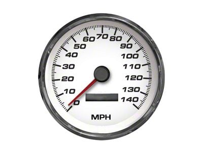 New Vintage USA Performance Series Speedometer; 140 MPH; Programmable; White; 4-3/8-Inch (Universal; Some Adaptation May Be Required)