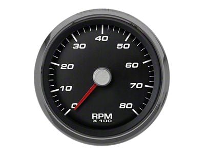 New Vintage USA Performance Series Tachometer; 8K; Black; 3-3/8-Inch (Universal; Some Adaptation May Be Required)