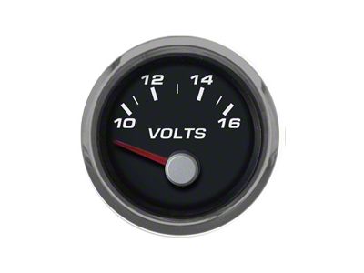 New Vintage USA Performance Series Voltmeter Gauge; Black; 2-1/16-Inch (Universal; Some Adaptation May Be Required)