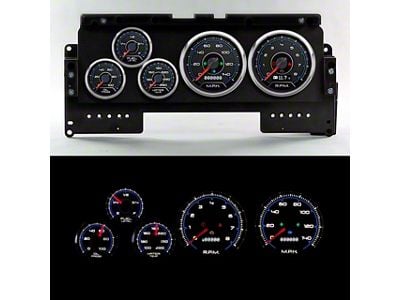 New Vintage USA CFR Series Direct Fit Gauge Kit; Blue (92-96 F-150, F-250, F-350)