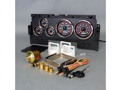 New Vintage USA CFR Series Direct Fit Gauge Kit; Red (92-96 F-150, F-250, F-350)