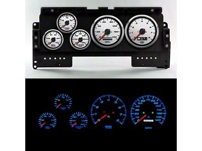 New Vintage USA Performance II Series Direct Fit Gauge Kit; White (92-96 F-150, F-250, F-350)