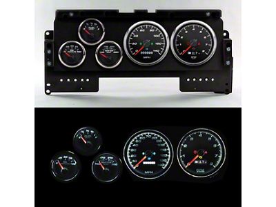 New Vintage USA Performance Series Direct Fit Gauge Kit; Black (92-96 F-150, F-250, F-350)