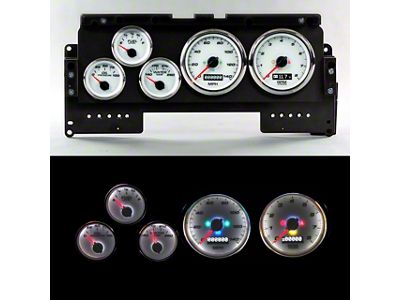 New Vintage USA Performance Series Direct Fit Gauge Kit; White (92-96 F-150, F-250, F-350)