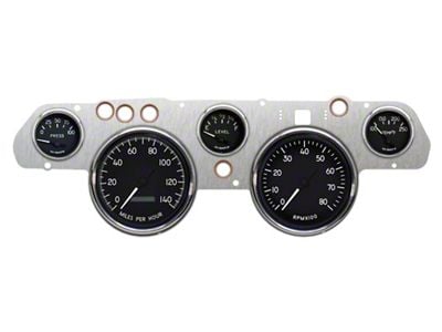 New Vintage USA 1940 Series Direct Fit Gauge Kit; Black (67-68 Mustang)