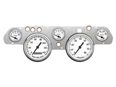 New Vintage USA 1940 Series Direct Fit Gauge Kit; White (67-68 Mustang)