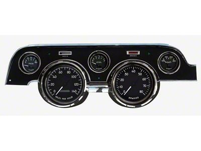 New Vintage USA 1940 Series Direct Fit Gauge and Wiring Kit; Black (67-68 Mustang)