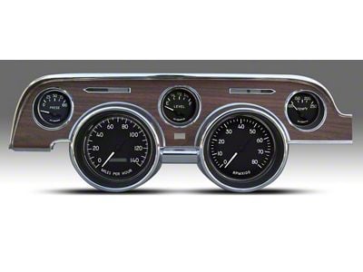 New Vintage USA 1940 Series Direct Fit Gauge and Wiring Kit; Black (67-68 Mustang)