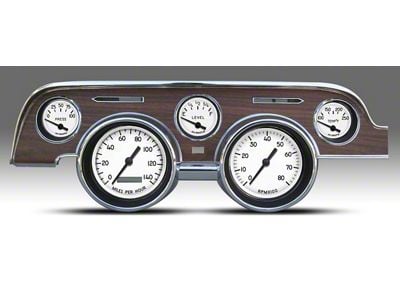 New Vintage USA 1940 Series Direct Fit Gauge and Wiring Kit; White (67-68 Mustang)