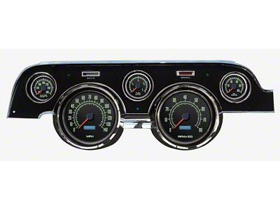 New Vintage USA 69 Series Direct Fit Gauge and Wiring Kit; Black (67-68 Mustang)