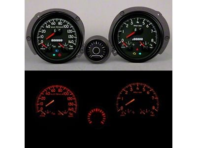 New Vintage USA Aviator Series Direct Fit Gauge Kit (71-73 Mustang w/o Center Console)