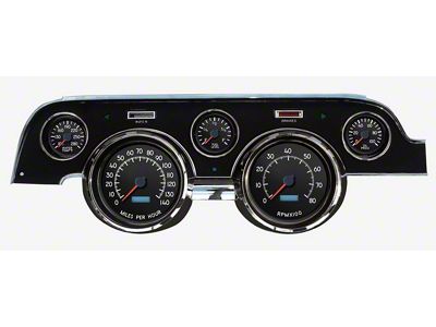 New Vintage USA Aviator Series Direct Fit Gauge and Wiring Kit; Black (67-68 Mustang)