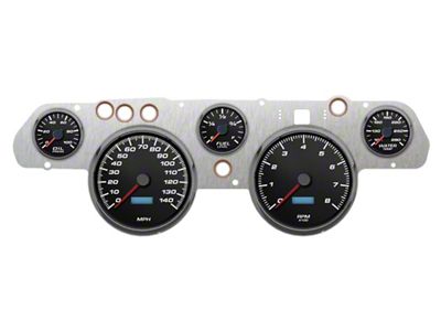 New Vintage USA Performance II Series Direct Fit Gauge Kit; Black (67-68 Mustang)