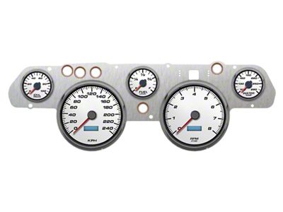 New Vintage USA Performance II Series Direct Fit Gauge Kit; White (67-68 Mustang)