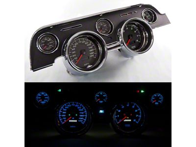 New Vintage USA Performance II Series Direct Fit Gauge and Wiring Kit; Black (67-68 Mustang)