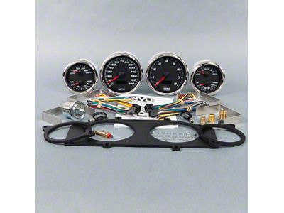 New Vintage USA Performance Series Direct Fit Gauge Kit; Black (69-70 Mustang)