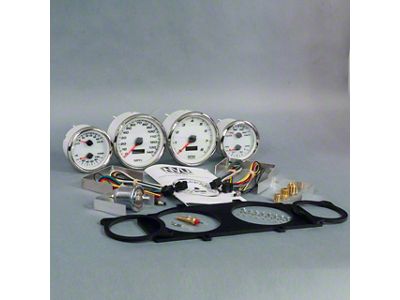 New Vintage USA Performance Series Direct Fit Gauge Kit; White (69-70 Mustang)