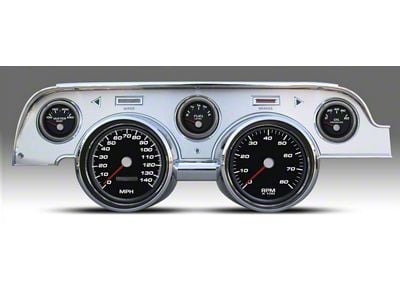 New Vintage USA Performance Series Direct Fit Gauge and Wiring Kit; Black (67-68 Mustang)