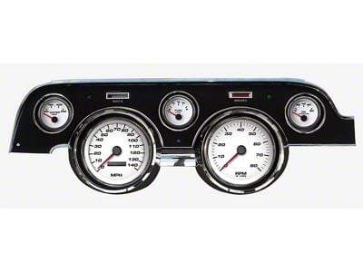 New Vintage USA Performance Series Direct Fit Gauge and Wiring Kit; White (67-68 Mustang)